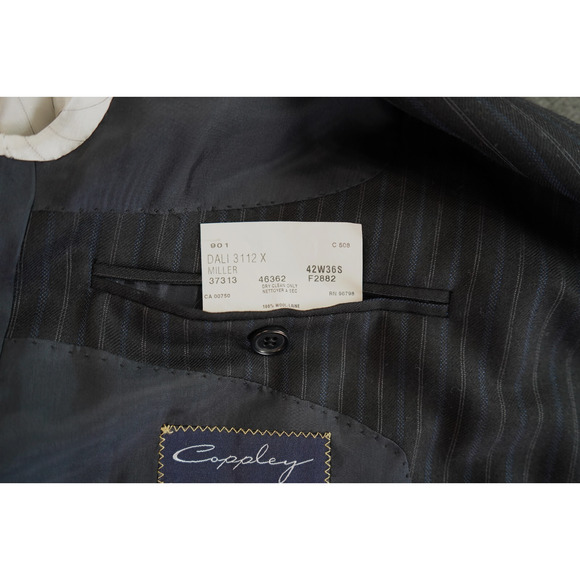 Ermenegildo Zegna Blazer Mens 42S Navy 3 Button Wool Pinstripe Coppley EUC - Picture 7 of 8